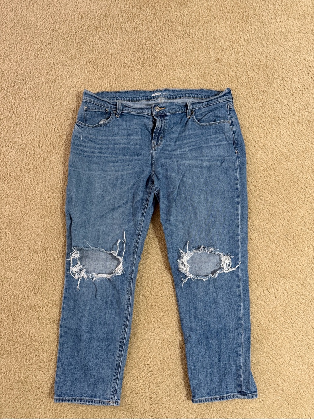 Old Navy Distressed Blue Boyfriend Jeans